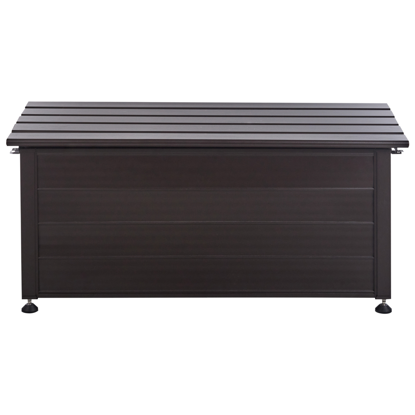 Aluminium Garden Storage Box 113 x 50cm Dark Brown Weatherproof Outdoor Storage
