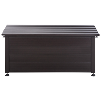 Aluminium Garden Storage Box 113 x 50cm Dark Brown Weatherproof Outdoor Storage