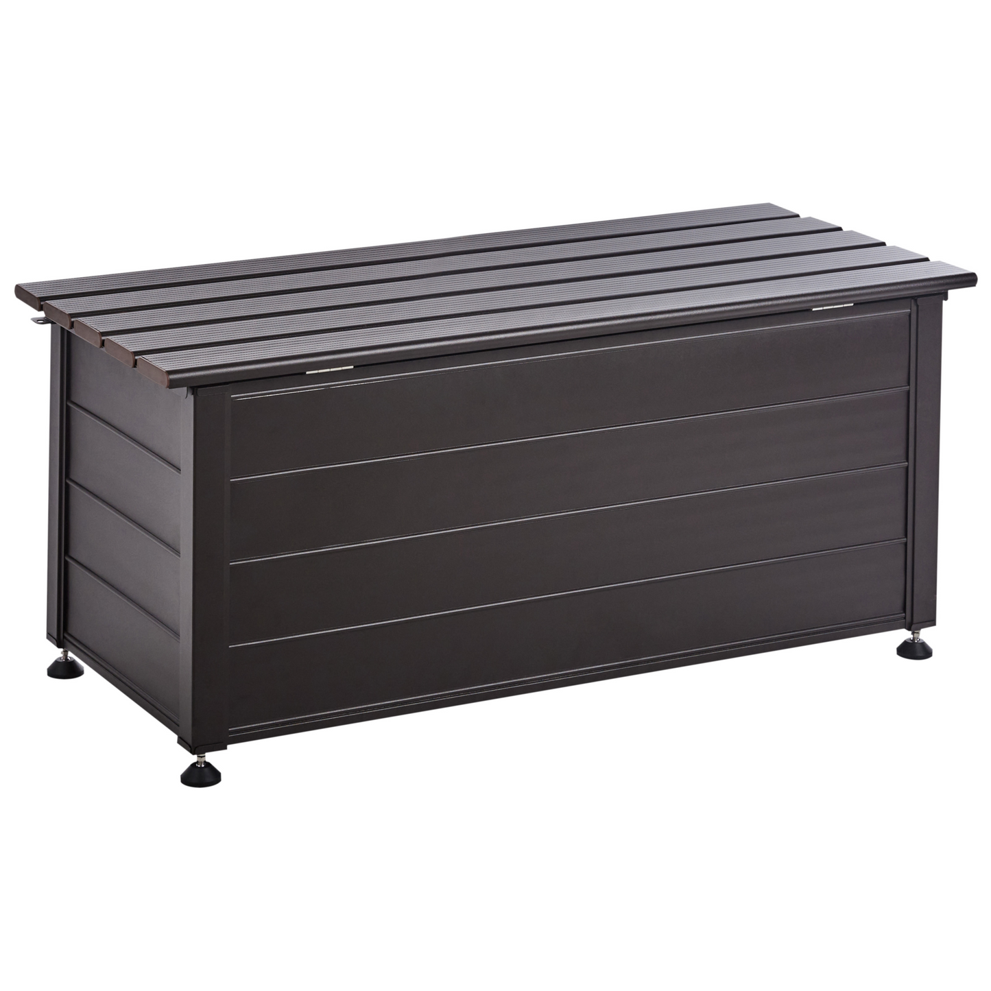 Aluminium Garden Storage Box 113 x 50cm Dark Brown Weatherproof Outdoor Storage