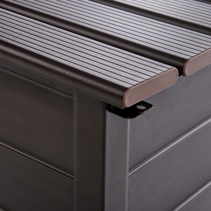 Aluminium Garden Storage Box 113 x 50cm Dark Brown Weatherproof Outdoor Storage