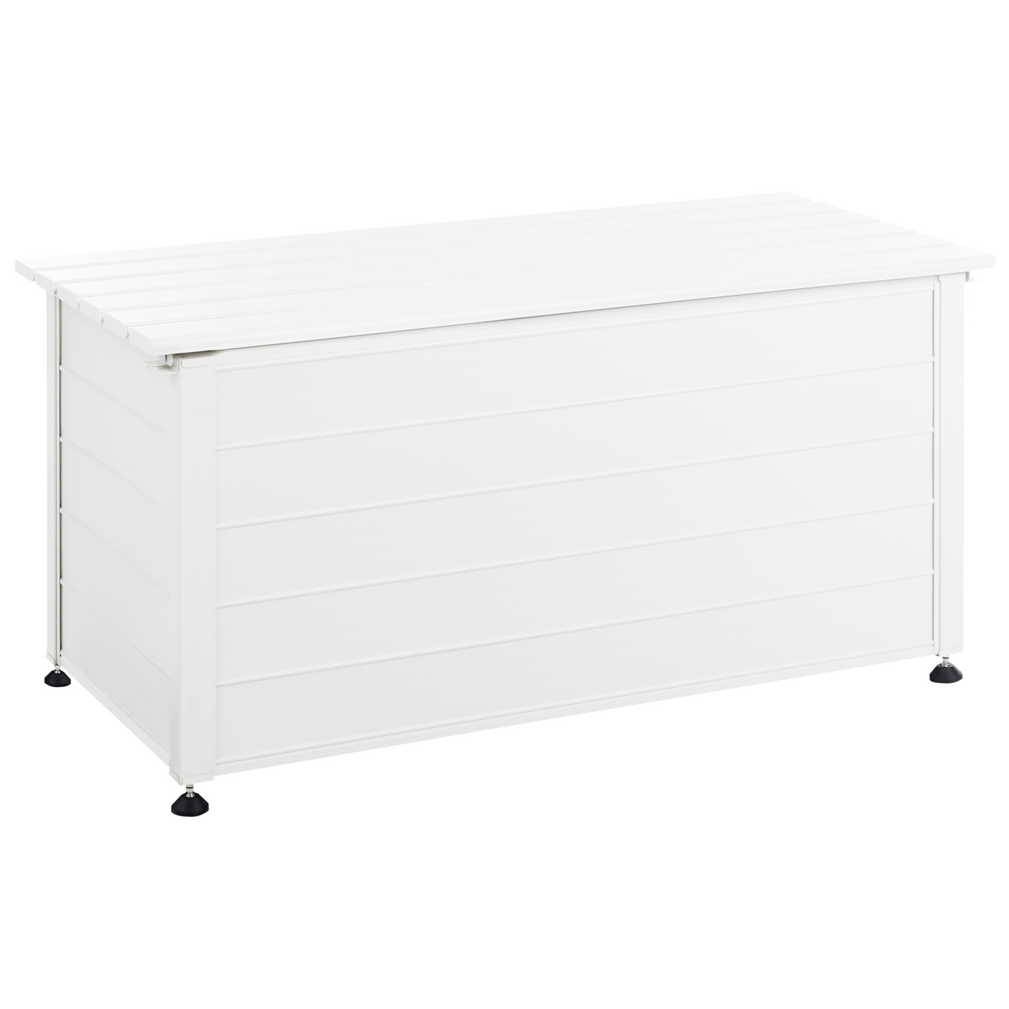 White Aluminium Outdoor Storage Box 123 x 60cm Garden Furniture Storage
