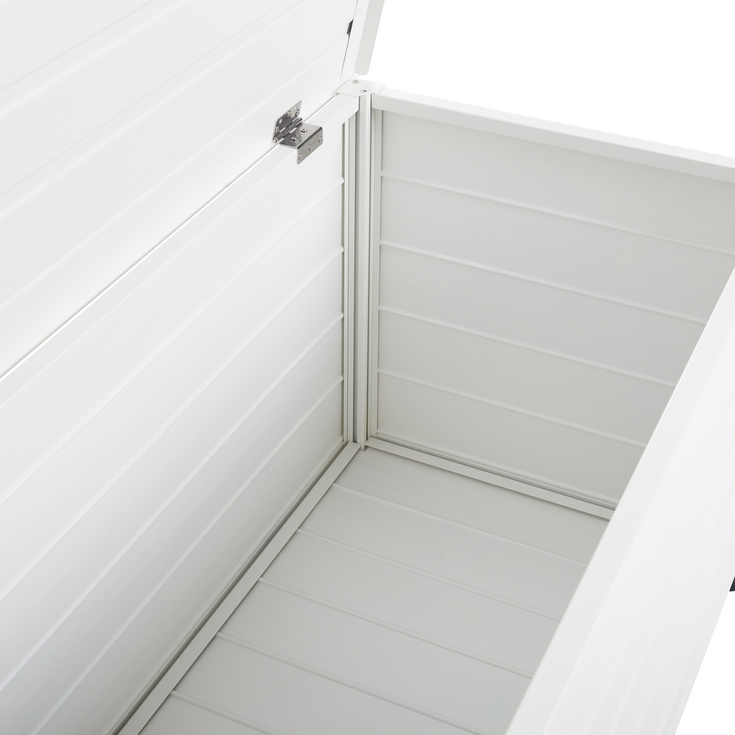 White Aluminium Outdoor Storage Box 123 x 60cm Garden Furniture Storage