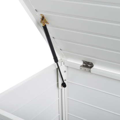 White Aluminium Outdoor Storage Box 123 x 60cm Garden Furniture Storage