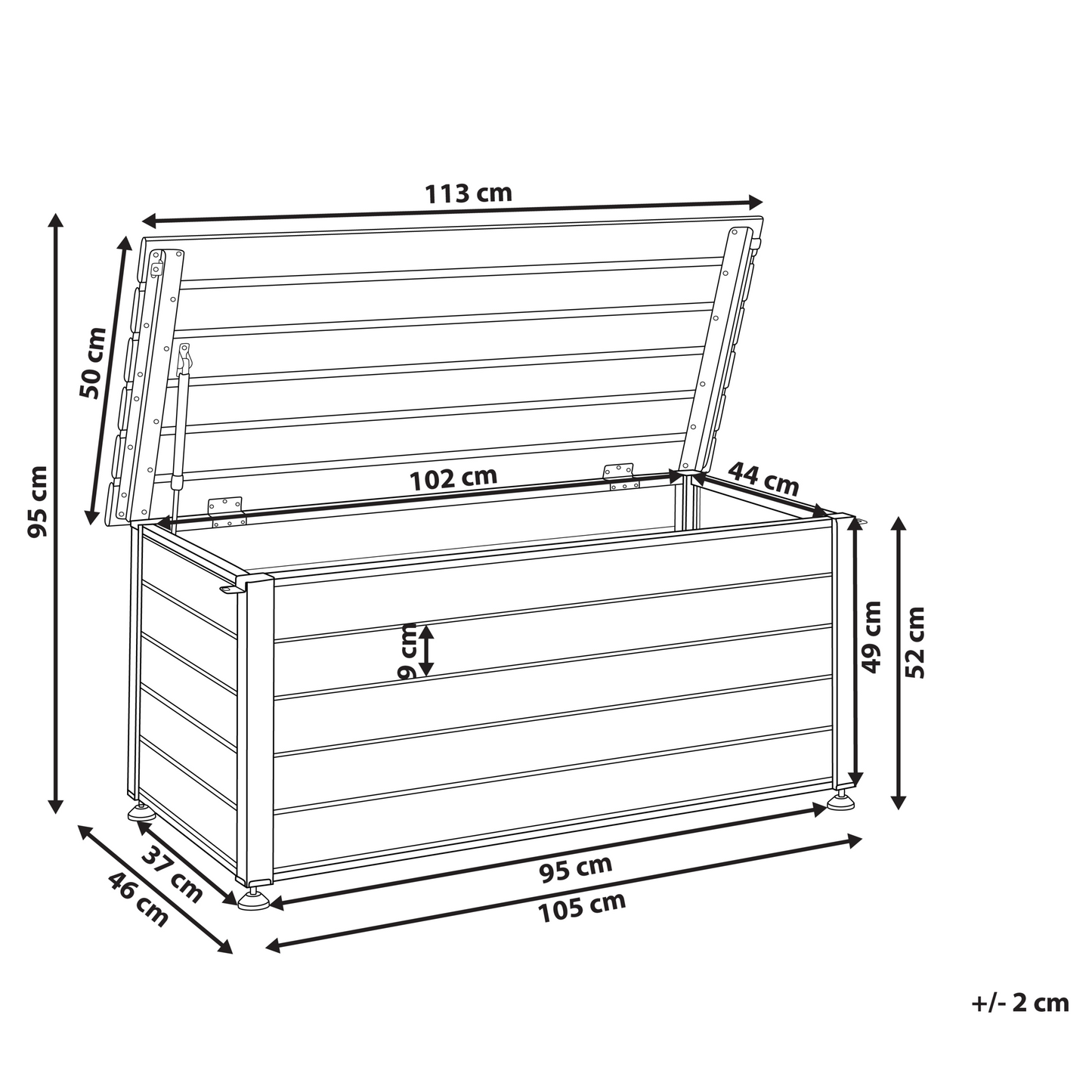 Aluminium Garden Storage Box White 113 x 50cm