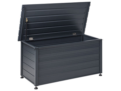 Premium Aluminium Garden Storage Box Dark Grey 123 x 60cm Outdoor Storage