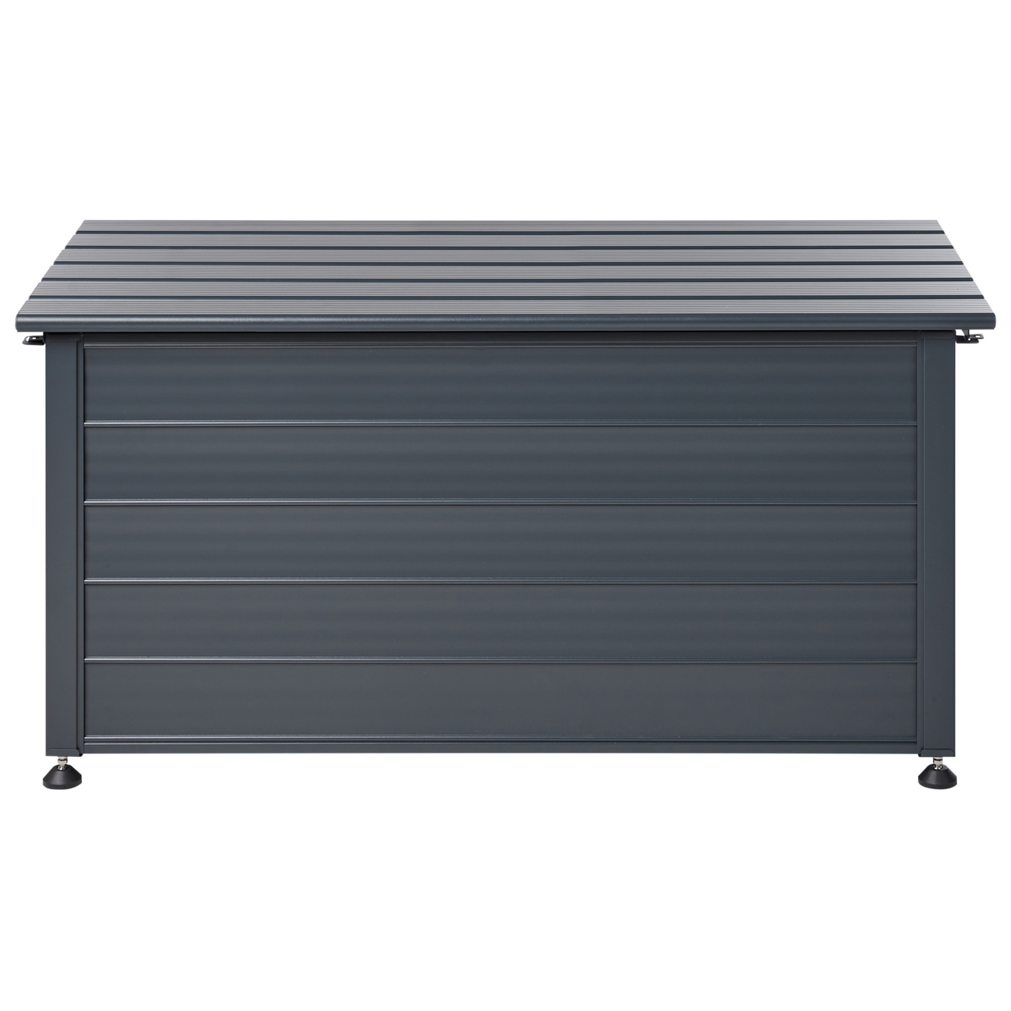 Premium Aluminium Garden Storage Box Dark Grey 123 x 60cm Outdoor Storage