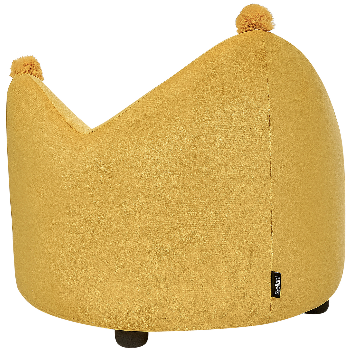 Velvet Crown Kids Chair Yellow Upholstery Crown Shaped Armchair For Nursery Modern Design