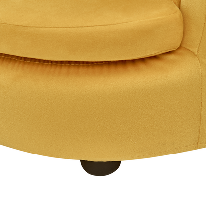 Velvet Crown Kids Chair Yellow Upholstery Crown Shaped Armchair For Nursery Modern Design
