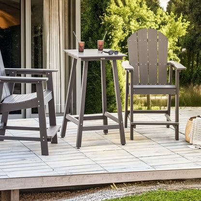 Garden Bar Table Dark Grey 59 x 59cm All Weather Synthetic