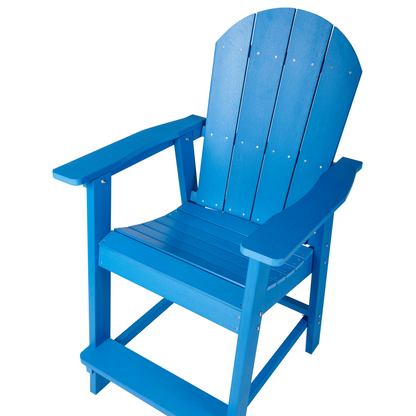 Garden Bar Chair Blue Weather Resistant Faux Wood