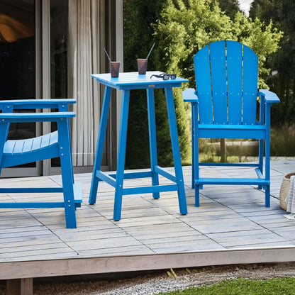 Garden Bar Table Blue 59 x 59cm UV Resistant Outdoor
