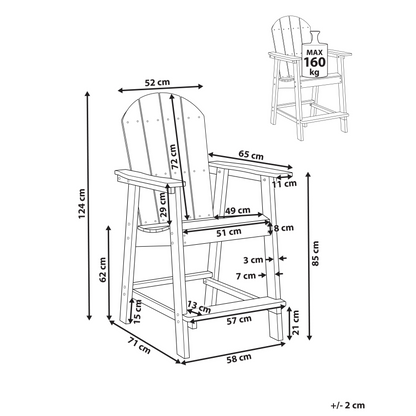 Garden Bar Chair Red Weather-Resistant Modern Style