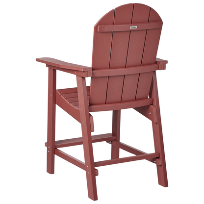 Garden Bar Chair Red Weather-Resistant Modern Style