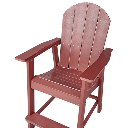 Garden Bar Chair Red Weather-Resistant Modern Style