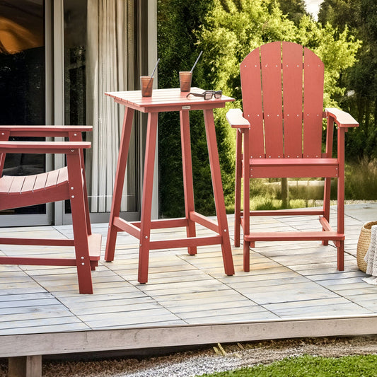 Garden Bar Table Red All Weather 59 x 59cm