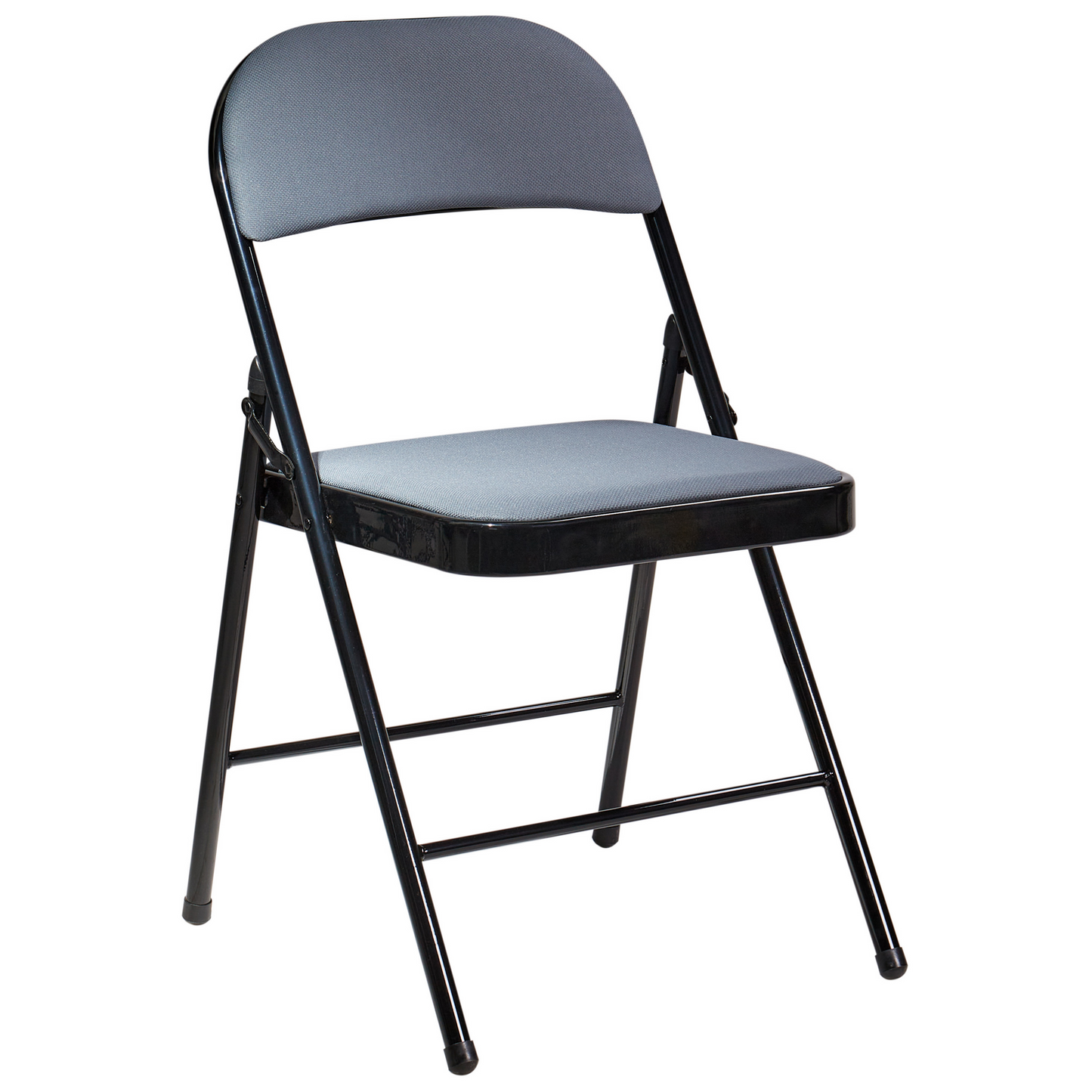 4 Piece Folding Chairs Set Dark Grey Metal Frame Padded