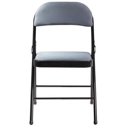 4 Piece Folding Chairs Set Dark Grey Metal Frame Padded