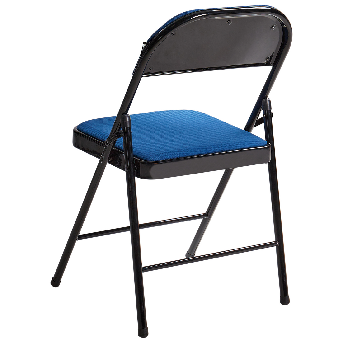 Folding Chairs Set Of 4 Blue Metal Frame Padded Backrest