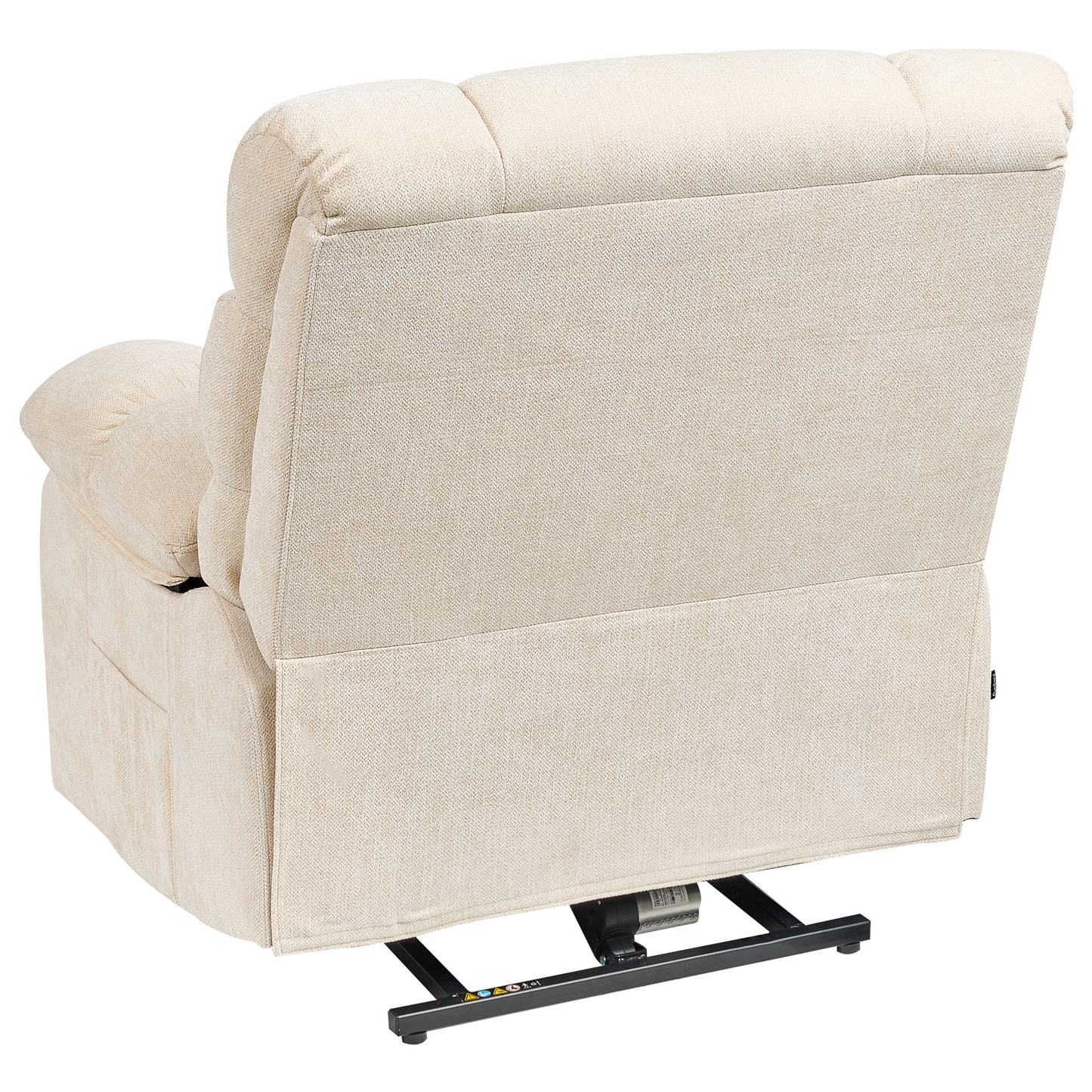 Electric Recliner Armchair Light Beige With Footrest Lift