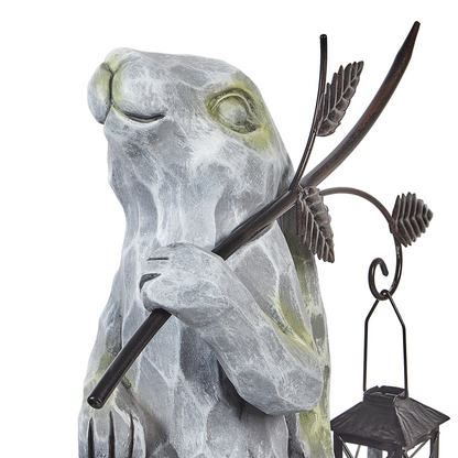 Home Easter Bunny Figurine 37cm Grey Outdoor Decor