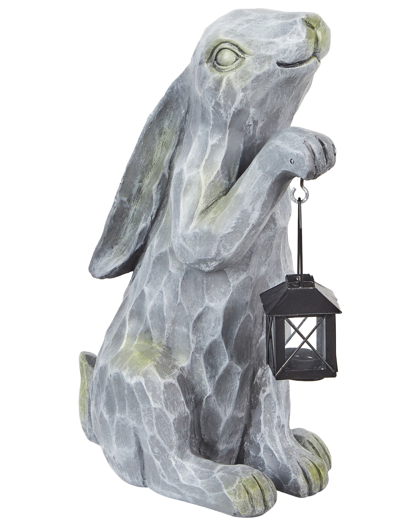 Handcrafted Grey Easter Bunny Figurine 37cm Indoor Outdoor Decor