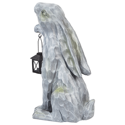 Handcrafted Grey Easter Bunny Figurine 37cm Indoor Outdoor Decor