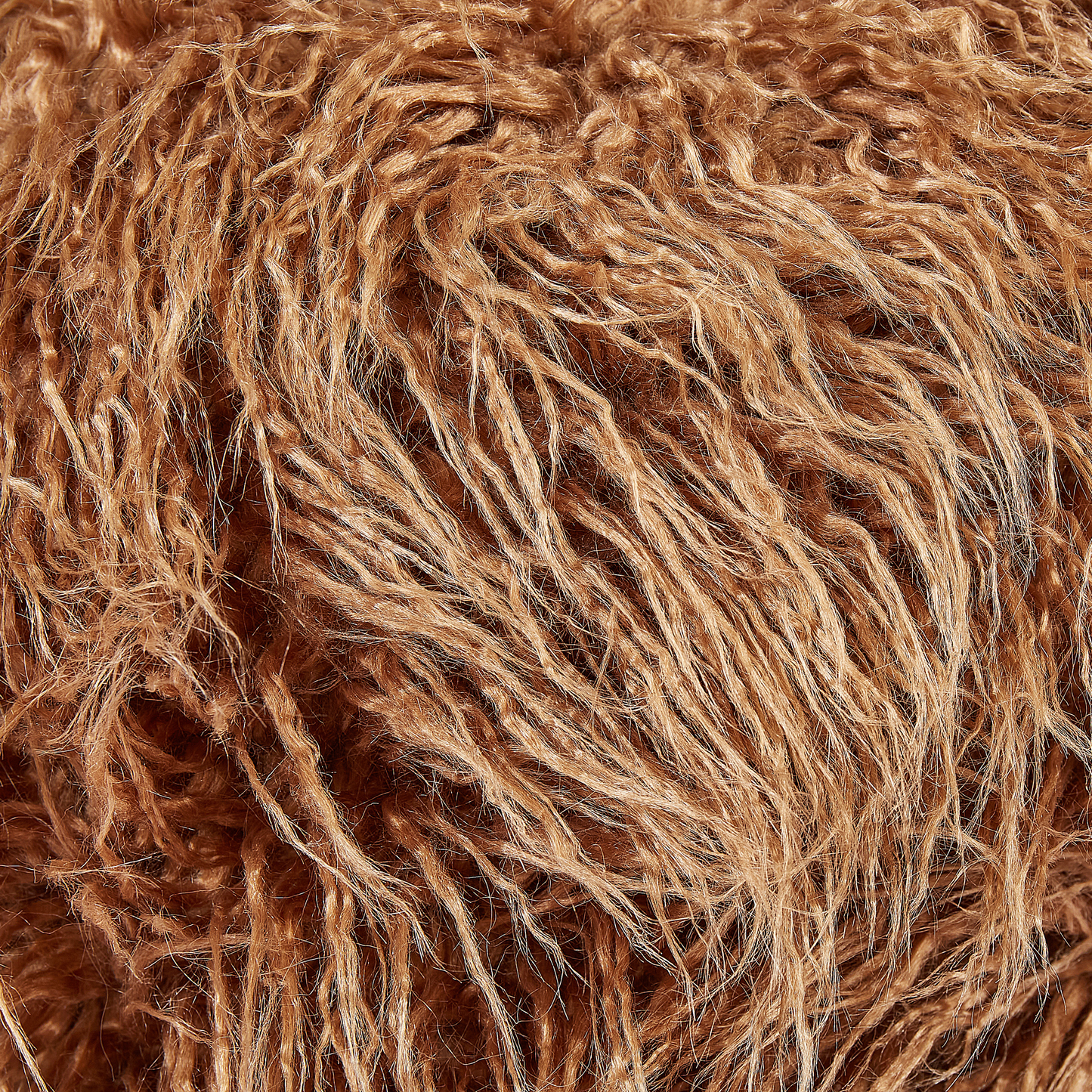 Pouffe Brown Faux Fur Square Footstool With EPS Beads