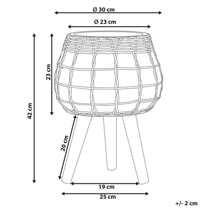 Plant Stand Light Brown Magnesium Round Solid Wood Base Tall Planter