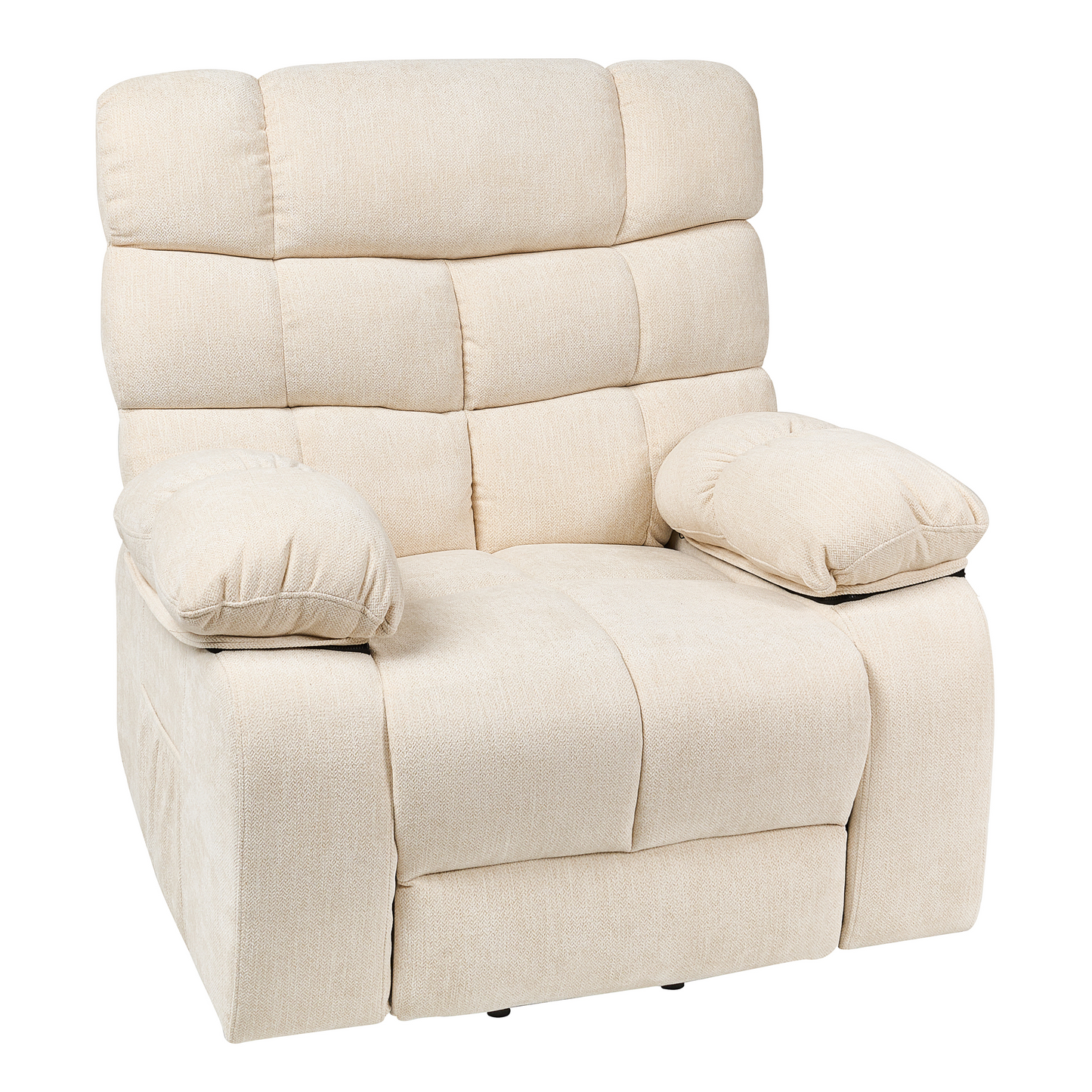 Electric Recliner Armchair Light Beige With Footrest Lift