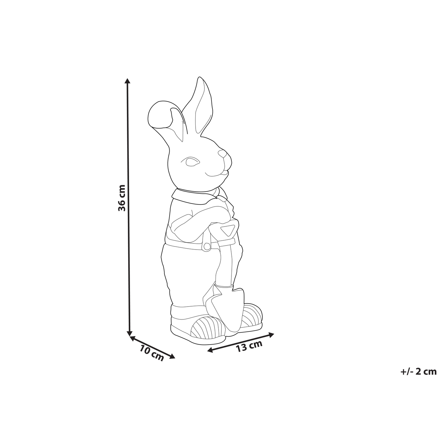 White Bunny Figurine 36cm Indoor Outdoor Decor