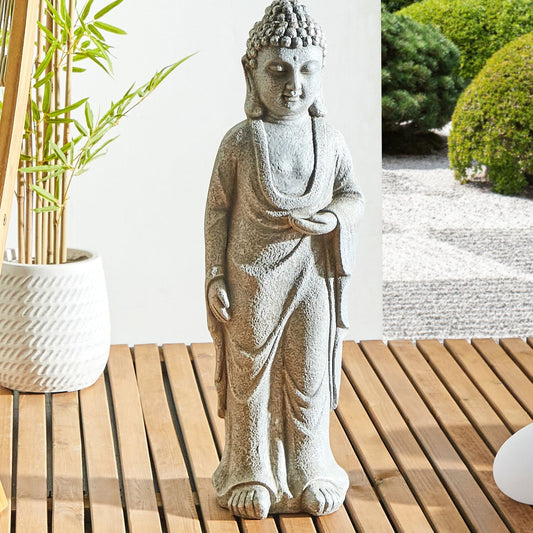 Buddha Figurine Grey 70cm Indoor Outdoor Accent