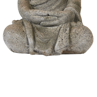 Grey Buddha Figurine 41cm Handmade For Indoor Outdoor Home Decor Accent Piece