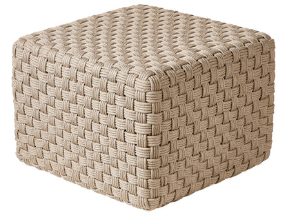 Taupe Pouffe 50 x 50cm Handwoven Boho Outdoor Ottoman