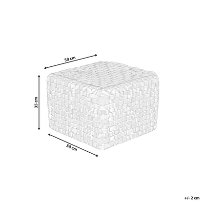 Taupe Pouffe 50 x 50cm Handwoven Boho Outdoor Ottoman