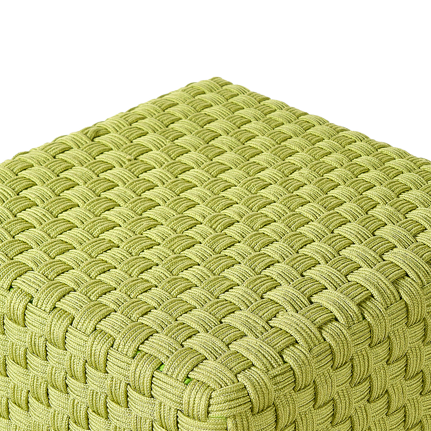Handwoven Garden Pouffe 50 x 50cm Green Outdoor Ottoman Boho Style Weatherproof