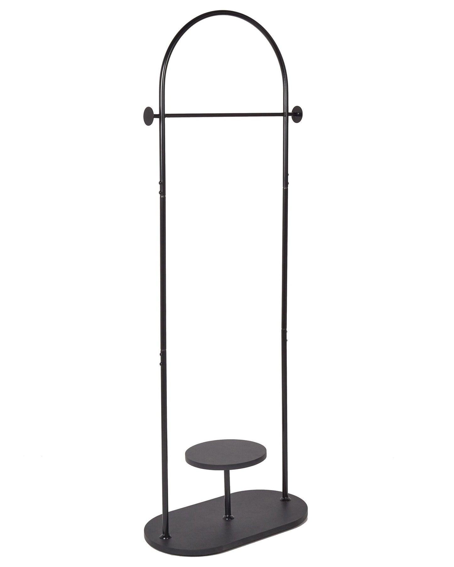 Black Steel Clothes Rack 174cm Freestanding Garment Rail