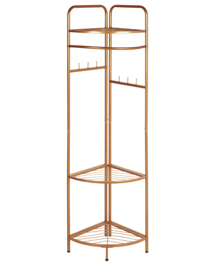 Industrial Gold Clothes Rack 160cm Freestanding With Shelves
