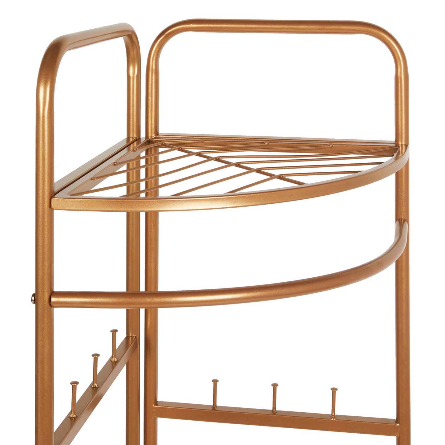 Industrial Gold Clothes Rack 160cm Freestanding With Shelves