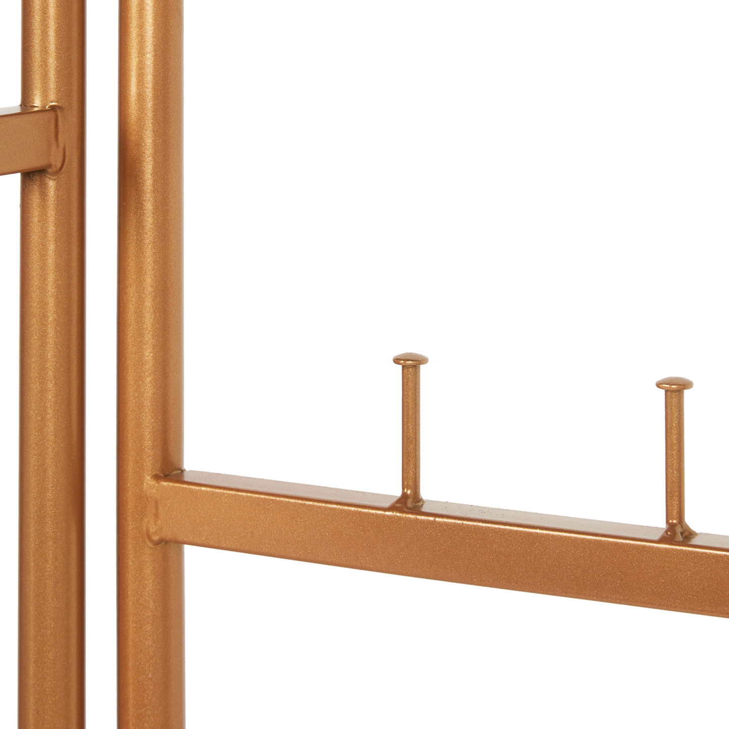Industrial Gold Clothes Rack 160cm Freestanding With Shelves