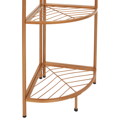 Industrial Gold Clothes Rack 160cm Freestanding With Shelves