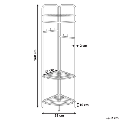 Industrial Gold Clothes Rack 160cm Freestanding With Shelves