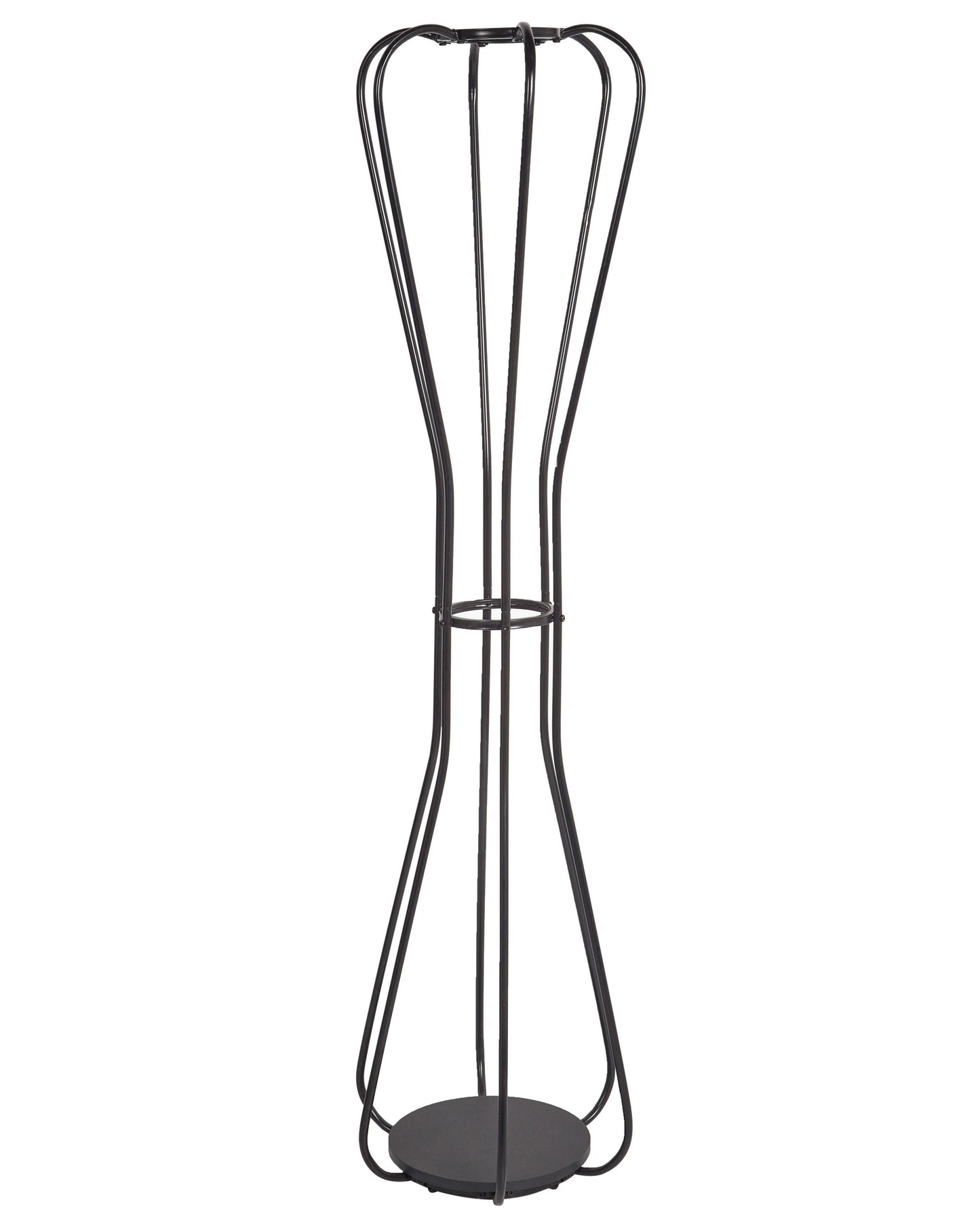 Living Coat Stand Black Metal 165cm Freestanding Jacket Rack