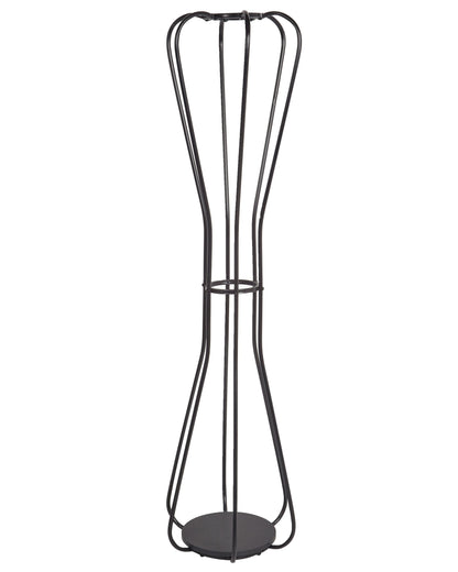 Living Coat Stand Black Metal 165cm Freestanding Jacket Rack
