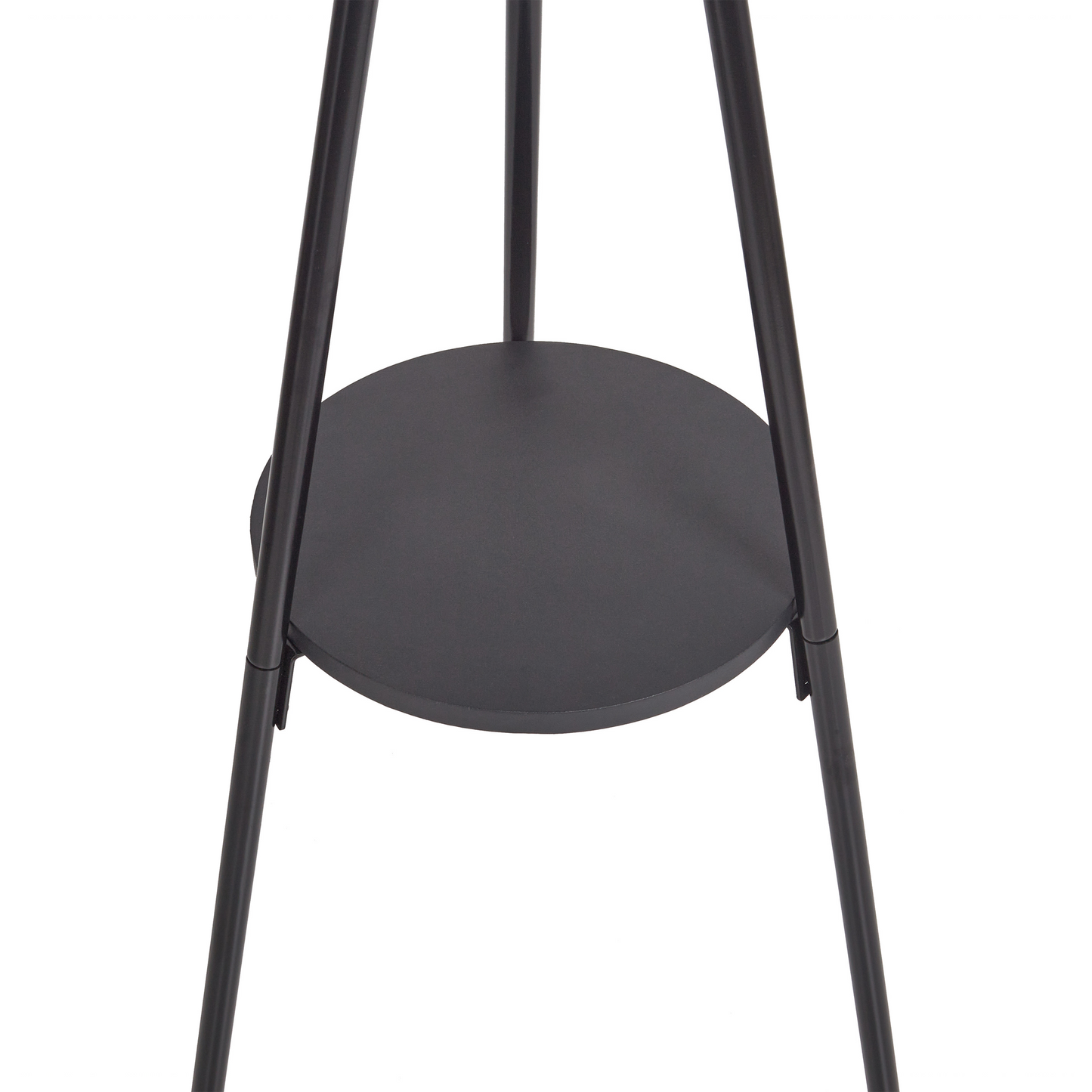 9 Hook Coat Stand Black Metal 181cm With Shelf