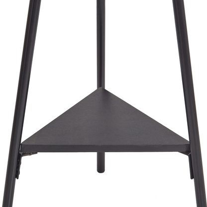 Home Coat Stand Black Metal 181cm 9 Hooks Shelves