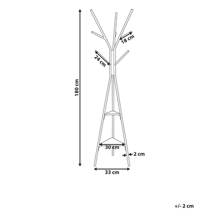 Home Coat Stand Black Metal 181cm 9 Hooks Shelves