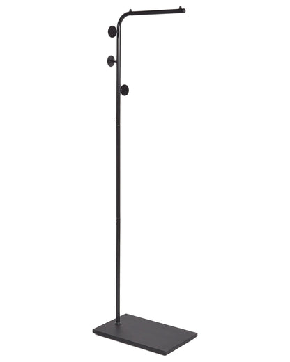 Black Metal Coat Stand 169 Centimeter Freestanding Industrial Modern Jacket Rack Hallway Decor
