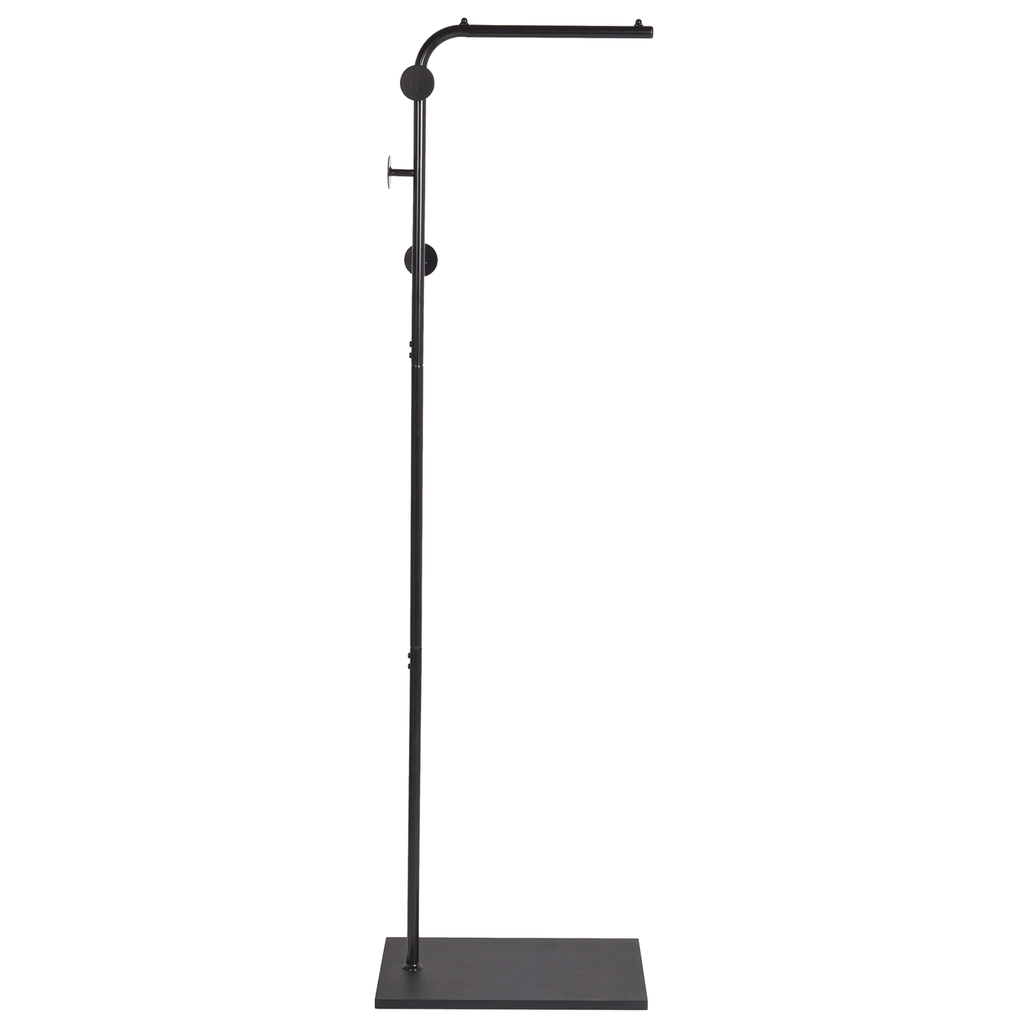 Black Metal Coat Stand 169 Centimeter Freestanding Industrial Modern Jacket Rack Hallway Decor