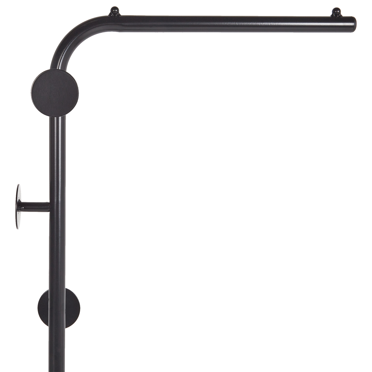 Black Metal Coat Stand 169 Centimeter Freestanding Industrial Modern Jacket Rack Hallway Decor