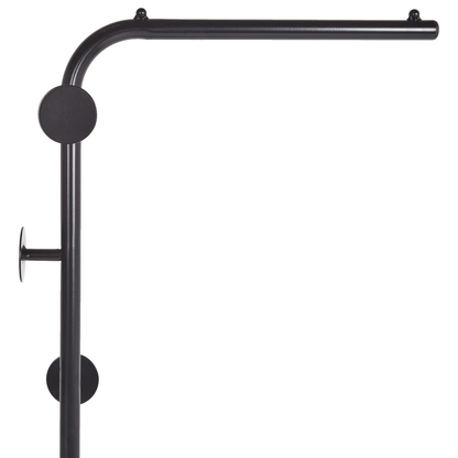 Black Metal Coat Stand 169 Centimeter Freestanding Industrial Modern Jacket Rack Hallway Decor